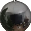 Decoris kerstbal zilver D 14 cm