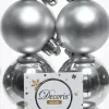 Decoris kerstbal zilver D 4 cm 16 stuks
