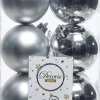 Decoris kerstbal zilver D 6 cm 12 stuks