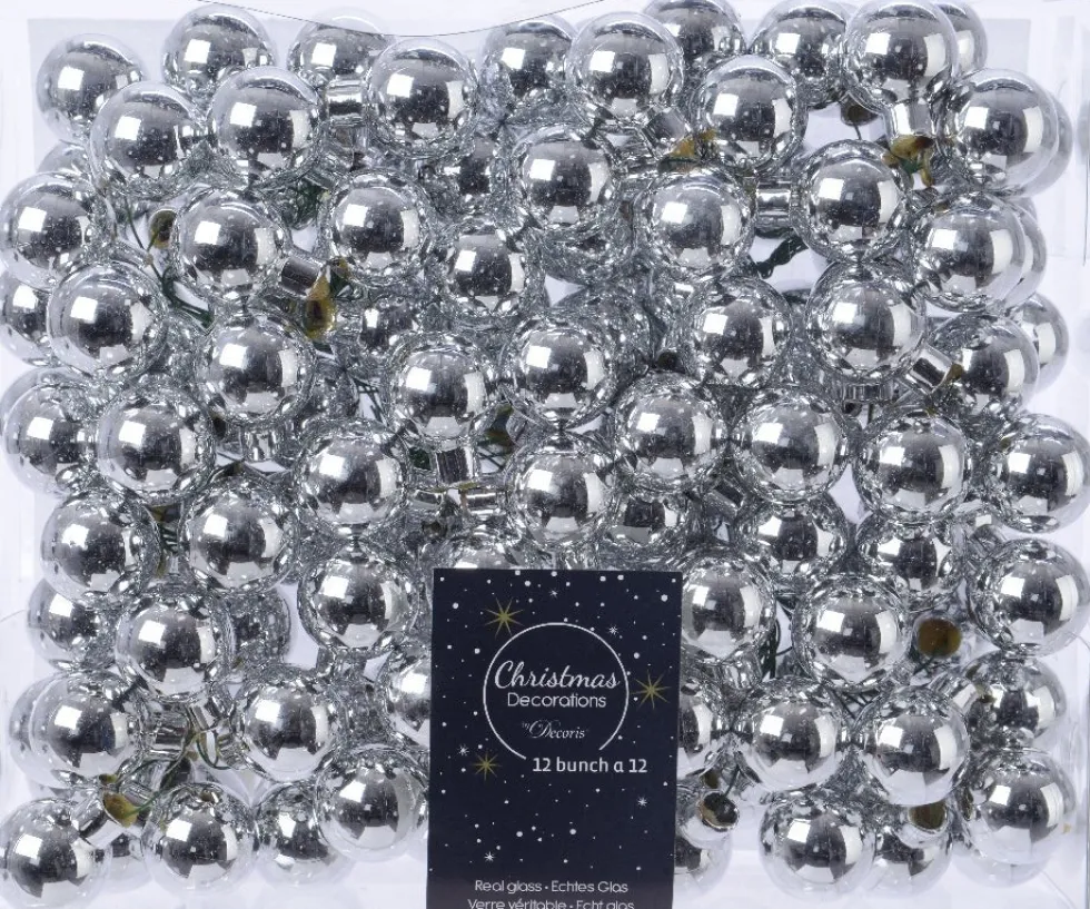 Decoris kerstbal zilver D 2,5 cm 144 stuks