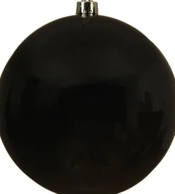 Decoris kerstbal zwart D 14 cm
