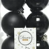 Decoris kerstbal zwart D 6 cm 12 stuks