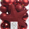Decoris kerstboomdecoratie Marilene rood 33-delig