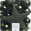 Decoris kerstboomdecoratie Tjardo groen 33-delig