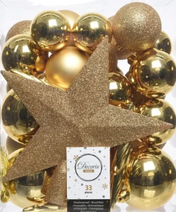 Decoris kerstboomdecoratie Marilene goud 33-delig