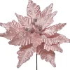 Decoris kerstclip bloem zilver D 30 H 15 cm