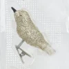 Decoris kerstclip vogel wit 3 x 8 x 3,5 cm 3 stuks