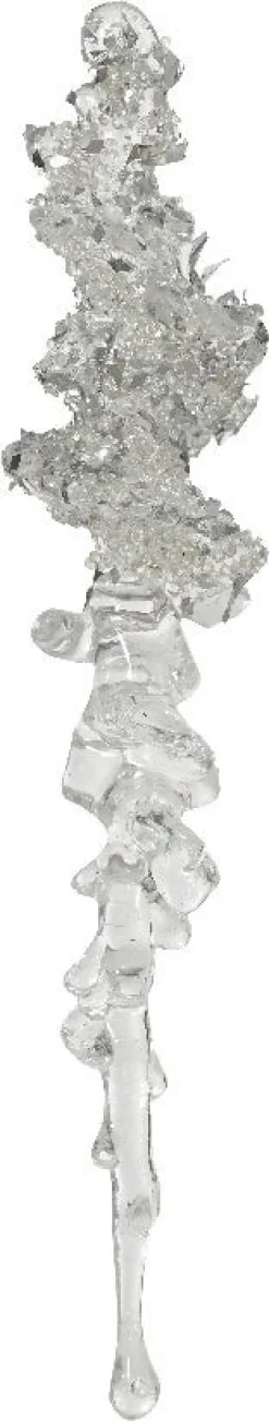 Decoris kersthanger ijspegel transparant 3,3 x 3,1 x 25,3 cm