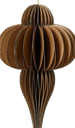 Decoris kersthanger Kertas bruin D 24 H 40 cm