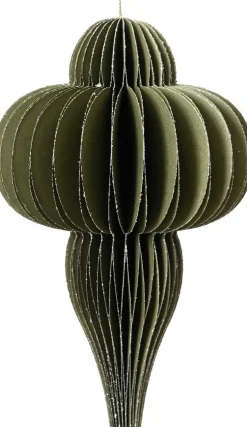 Decoris kersthanger Kertas groen D 24 H 40 cm