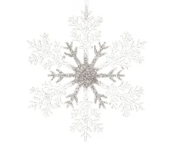 Decoris kersthanger Snowy ster semitransparant zilver 21 x 21 x 8 cm