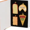 Decoris kerst ornament box boek kaas 5,1 x 3,2 x 9,9 cm 4stuks