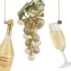 Decoris kerst ornament box boek prosecco 4,6 x 4,6 x 14,1 cm 3 stuks