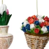 Decoris kerstornament Carl tulpen 8 x 8 x 10 cm 2 stuks