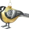 Decoris kerst ornament Lintu koolmees geel / zwart 8,8 x 4,7 x 10,5 cm