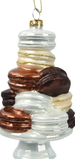 Decoris kerst ornament macarons bruin 8 x 8 x 13,5 cm