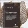 Decoris kerst ornament Manny dennenappel wit 4,5 x 4,5 x 8 cm 6 stuks