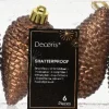 Decoris kerst ornament Manny dennenappel donker bruin 4,5 x 4,5 x 8 cm 6 stuks