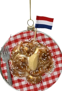Decoris kerst ornament poffertjes 5,8 x 3,1 x 11 cm