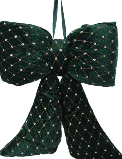 Decoris kerst ornament strik groen 11 x 33 x 37