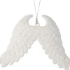 Decoris kerst ornament vleugels wit 10 x 16 x 2,5 cm
