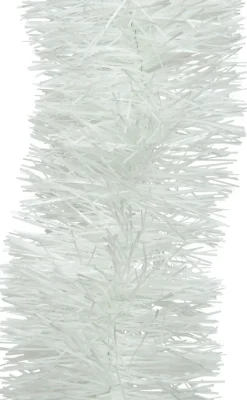Decoris kerstslinger Lametta wit glanzend D 10 H 270 cm