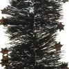 Decoris kerstslinger Lindo sterren zwart 270 cm
