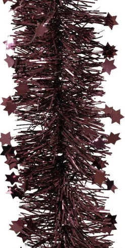 Decoris kerstslinger Lindo sterren paars 270 cm