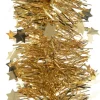 Decoris kerstslinger Lindo sterren goud 270 cm