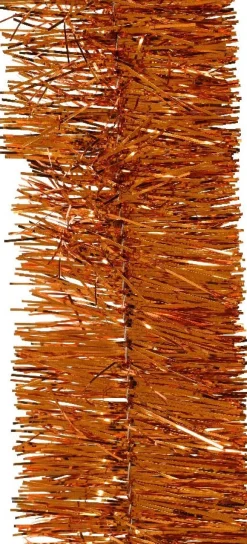 Decoris kerstslinger Ruban oranje L 2,7 m D 7 cm
