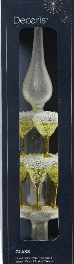 Decoris piek champagne geel / transparant 9,1 x 7,7 x 31 cm