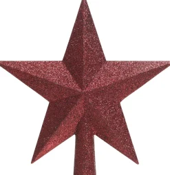 Decoris piek ster Tjardo bordeaux 19 x 4,2 x 19 cm