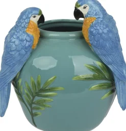 Decoris vaas Ara blauw 21 x 19 x 24 cm