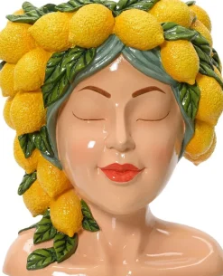Decoris vaas Citrus geel 26,5 x 23 x 30,2 cm