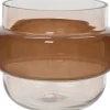 Decoris vaas Espresso transparant / bruin D 18,5 H 16,2 cm