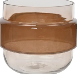 Decoris vaas Espresso transparant / bruin D 18,5 H 16,2 cm