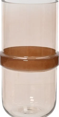 Decoris vaas Espresso transparant / bruin D 13 H 25 cm