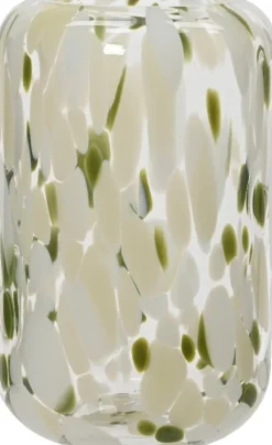 Decoris vaas Lea crème / groen D 15,5 H 32 cm