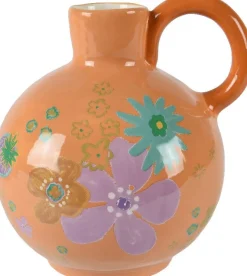 Decoris vaas oranje D 18 H 17,5 cm