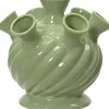 Decoris vaas Tullip groen D 20,2 H 19,5 cm