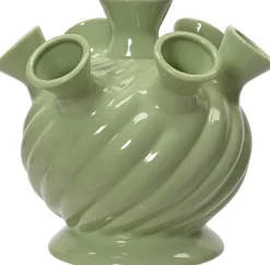 Decoris vaas Tullip groen D 20,2 H 19,5 cm