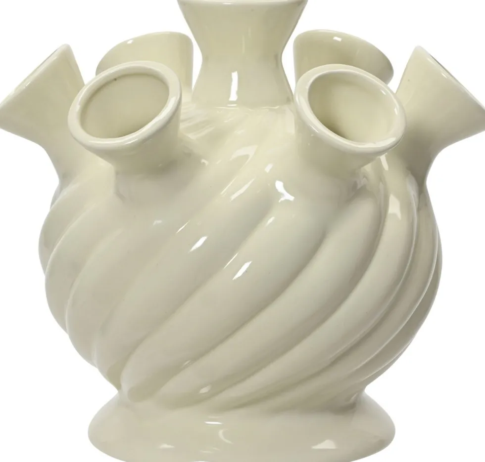 Decoris vaas Tullip wit D 20,2 H 19,5 cm