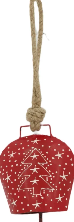 Dijk Natural Collections kerst ornament Bella rood / wit 11 x 6 x 13 cm