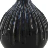Dijk Natural Collections vaas Sam zwart / blauw D 16,5 x H 19 cm