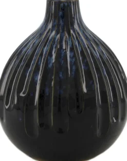 Dijk Natural Collections vaas Sam zwart / blauw D 16,5 x H 19 cm