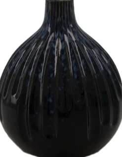 Dijk Natural Collections vaas Sam zwart / blauw D 19 x H 22,5 cm
