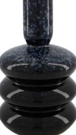 Dijk Natural Collections vaas Sam zwart / blauw D 16,5 x H 27,5 cm