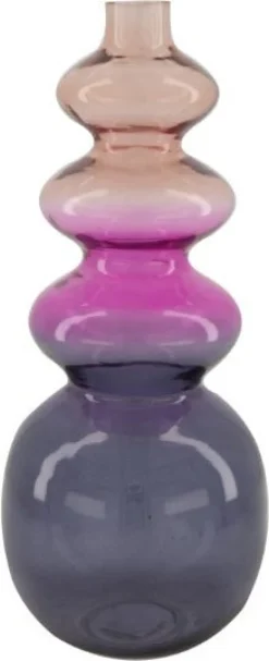 Dijk Natural Collections vaas roze / paars / blauw D 15 H 36 cm