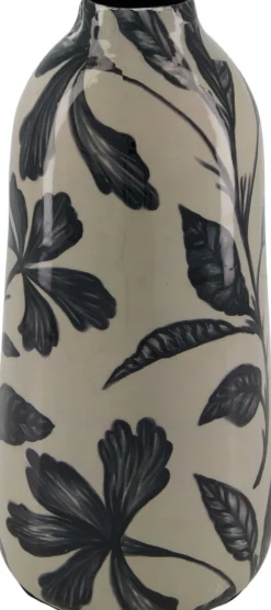 Dijk Natural Collections vaas zwart / grijs D 12,5 H 25 cm