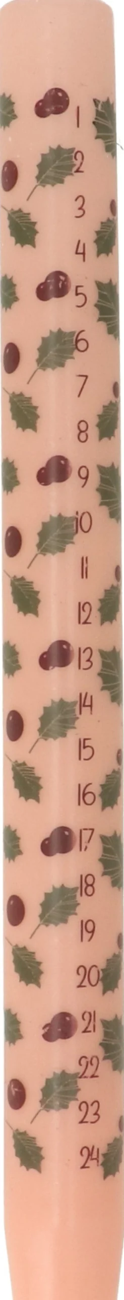 Dinerkaars Advent roze / groen 7,5 uur D 2,7 H 29 cm